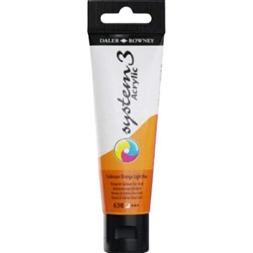 Daler Rowney System 3 Acrylic Paint 59ml Cadmium Orange Light Hue - Al Masam Stationery LLC Main image