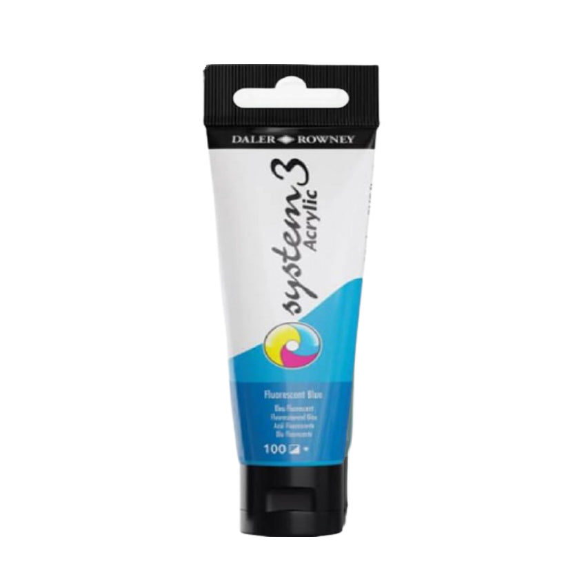Daler Rowney System 3 Acrylic Paint 59ml Fluorescent Blue - Al Masam Stationery LLC Main image