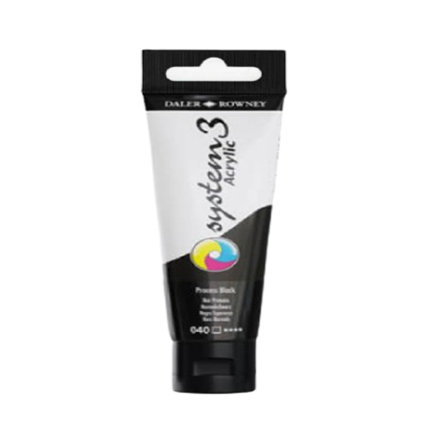 Daler Rowney System 3 Acrylic Paint 59ml Process Black - Al Masam Stationery LLC Main image