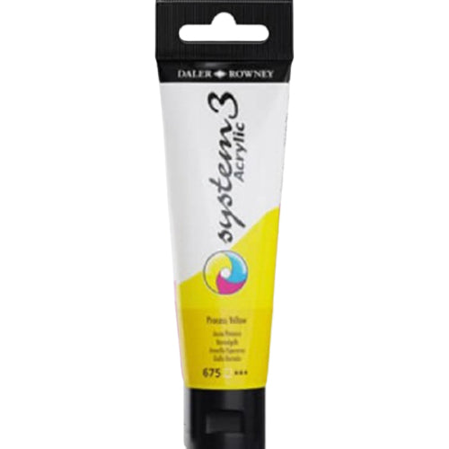 Daler Rowney System 3 Acrylic Paint 59ml Process Yellow - Al Masam Stationery LLC Main image