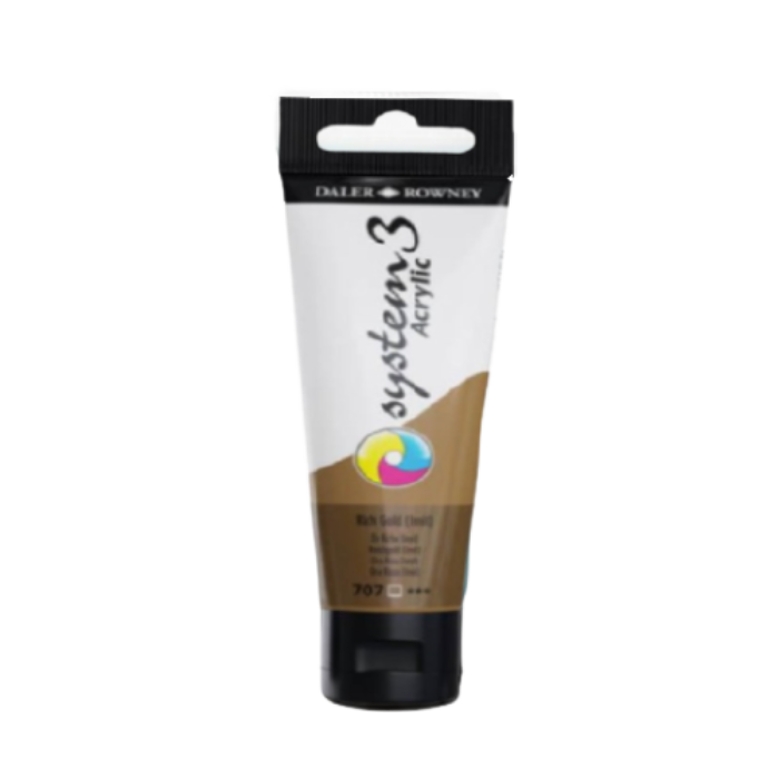 Daler Rowney System 3 Acrylic Paint 59ml Rich Gold Imit - Al Masam Stationery LLC Main image