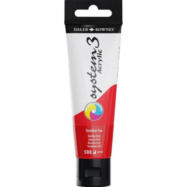 Daler Rowney System 3 Acrylic Paint 59ml Vermilion Hue - Al Masam Stationery LLC Main image