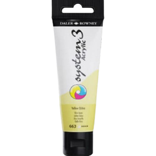 Daler Rowney System 3 Acrylic Paint 59ml  Yellow Ochre - Al Masam Stationery LLC Main image