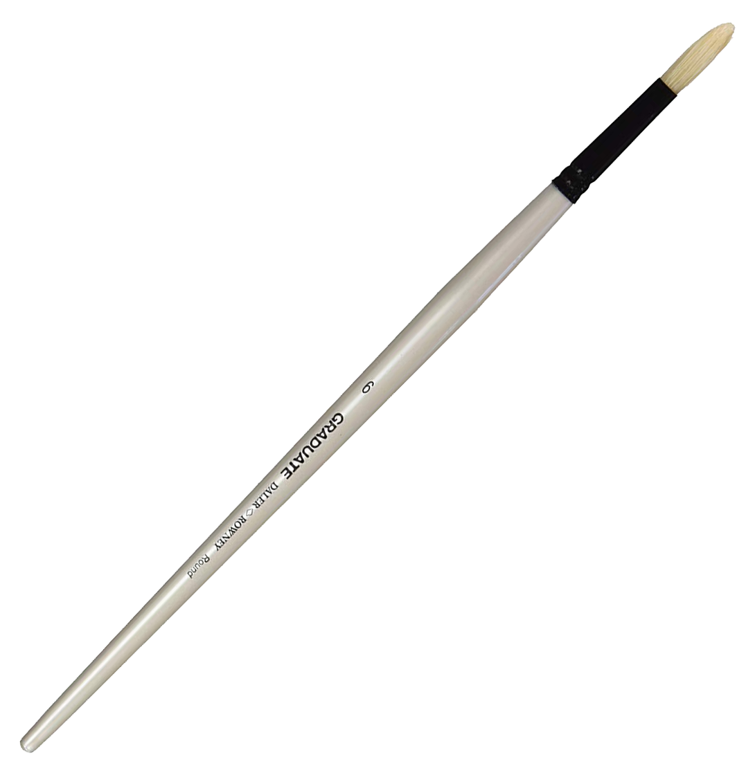 Daler Rowney Graduate Brush Long Handle Bristle Round 6 LH - Al Masam Stationery LLC Main image