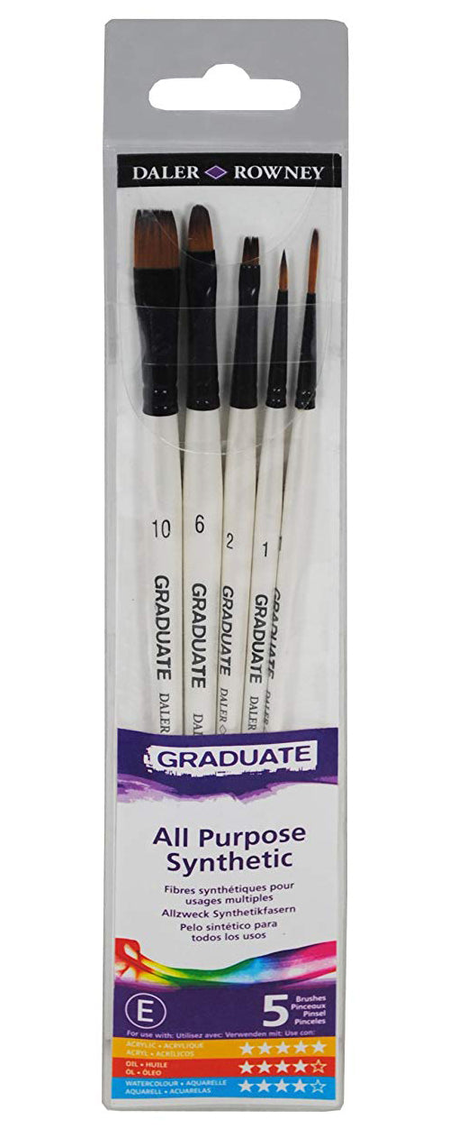 Daler Rowney Graduate Brushes Short Handle Synth Classic Brush Set - Al Masam Stationery LLC Main image