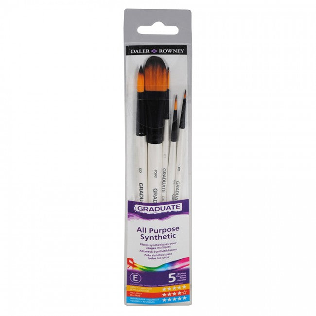 Daler Rowney Graduate Brushes Short Handle Synth WC Landscape - Al Masam Stationery LLC Main image