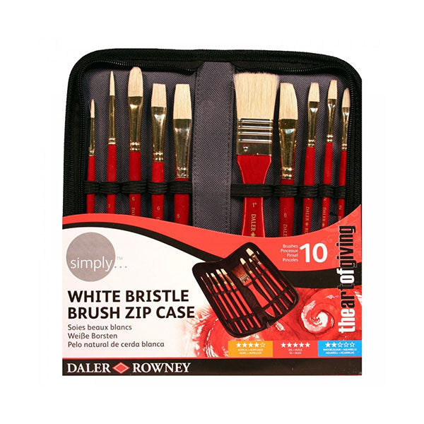 Daler Rowney Simply Oil Brush Set of 10 pc in Zip Case - Al Masam Stationery LLC Main image