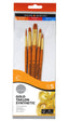 Daler Rowney Simply Short Handle Gold Taklon Brush Set # 2 Sh - Al Masam Stationery LLC