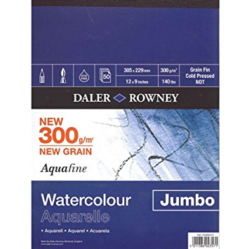 Daler Rowney Aquafine Watercolour Jumbo Pad 12 x 9 Inch - Al Masam Stationery LLC Main image
