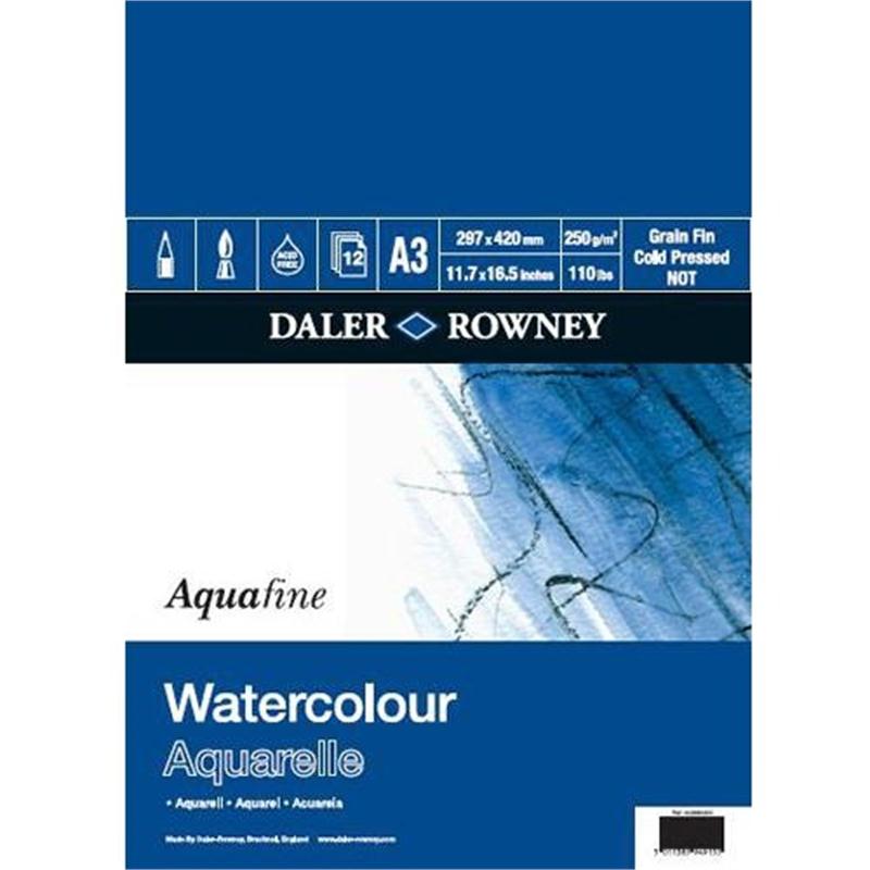 Daler Rowney Aquafine Watercolour Paper Pad Not Surface A3 - Al Masam Stationery LLC Main image