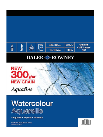 Daler Rowney Aquafine Watercolour Paper Pad Not Surface16 x 12 Inch - Al Masam Stationery LLC Main image