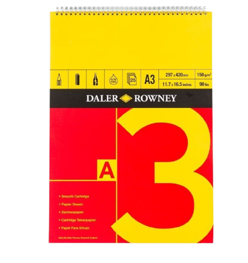 Daler Rowney Red And Yellow Spiral Pads - A3 (150gsm) - Al Masam Stationery LLC