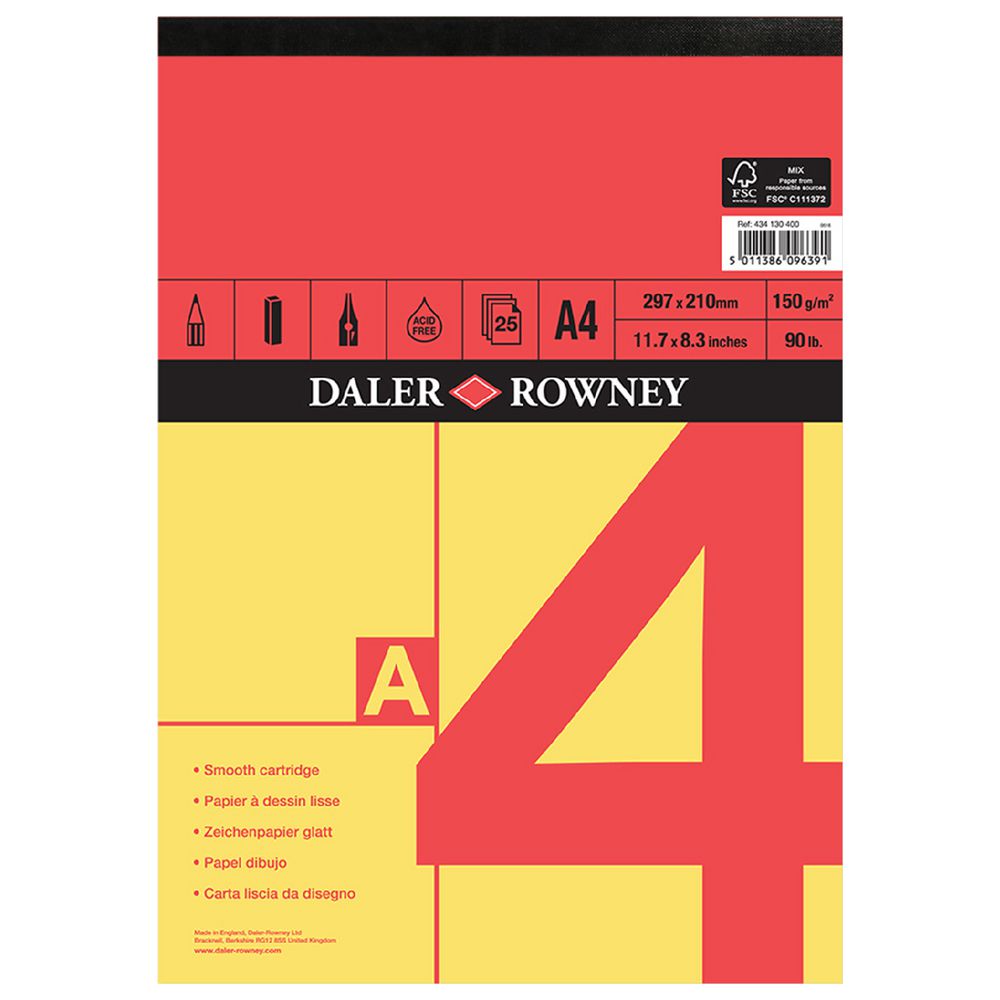Daler Rowney Red & Yellow Sketch Pad A4 - Al Masam Stationery LLC Main image