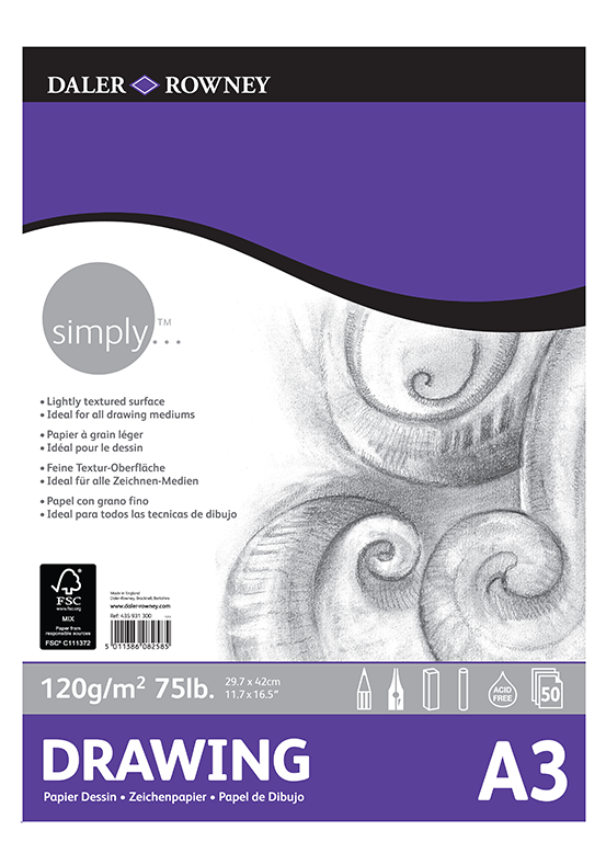 Daler Rowney Simply Drawing Pad A3 - Al Masam Stationery LLC Main image