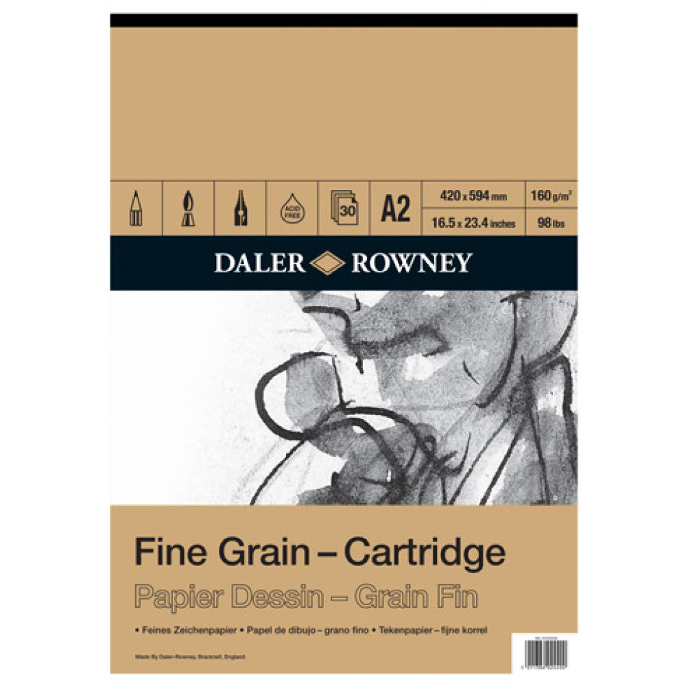 Daler Rowney Sketching Fine Grain Cartridge Pad A2 - Al Masam Stationery LLC Main image
