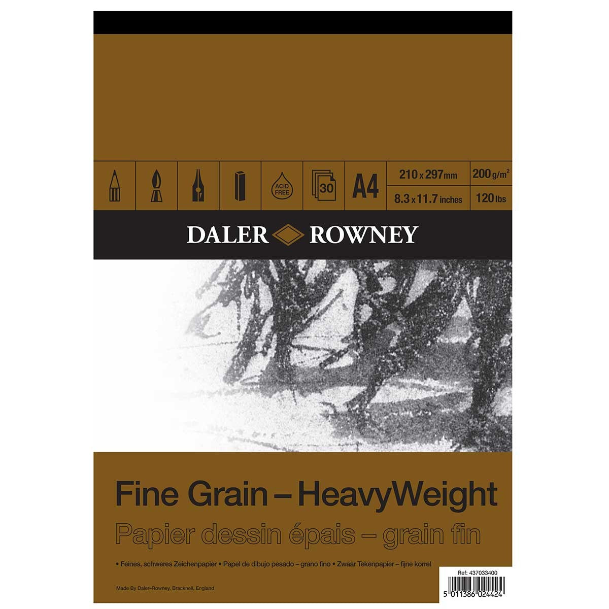Daler Rowney Sketching Fine Grain Heavyweight Pad A4 - Al Masam Stationery LLC Main image