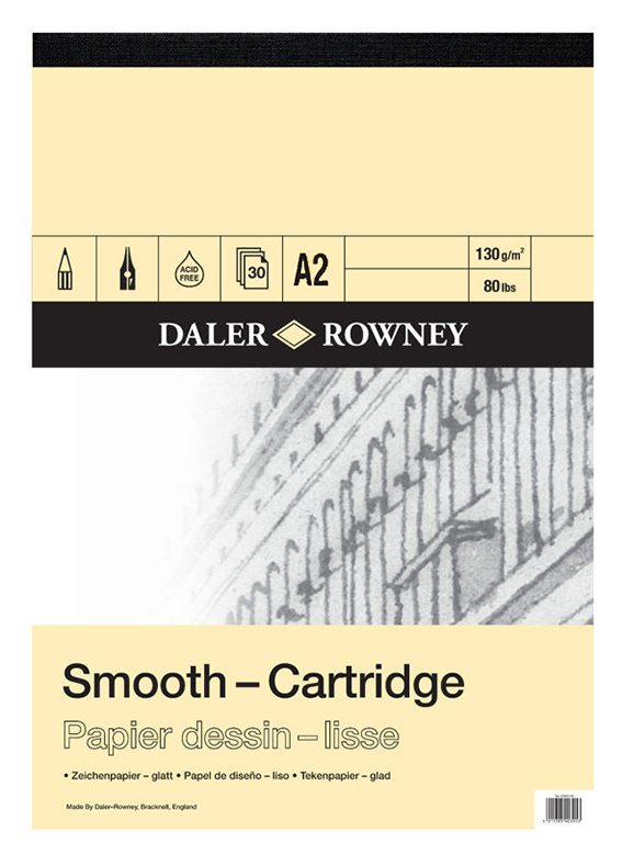 Daler Rowney Sketching Smooth Cartridge Pad Acid Free A2 - Al Masam Stationery LLC Main image