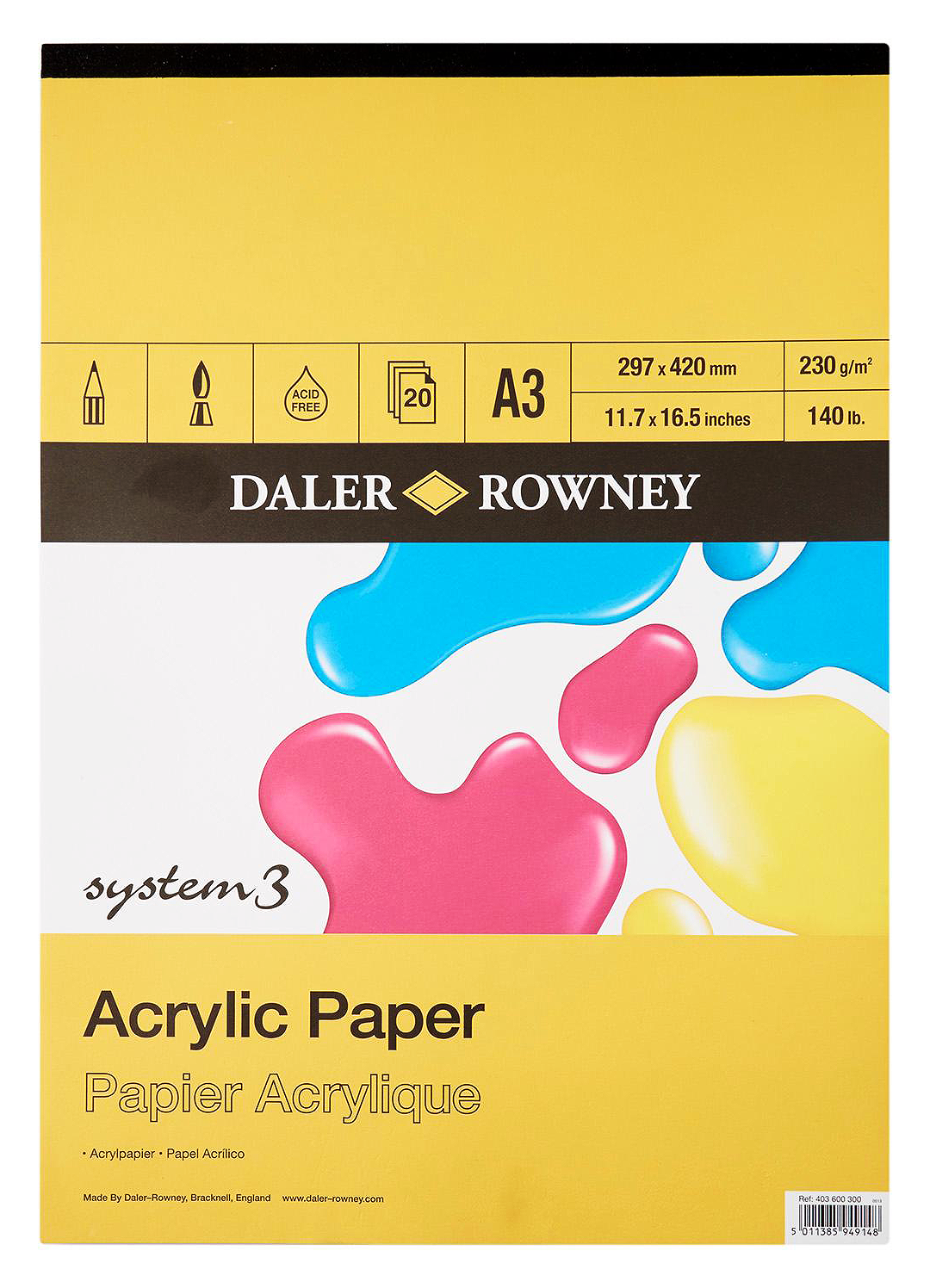 Daler Rowney System 3 Acrylic Pad A3 - Al Masam Stationery LLC Main image