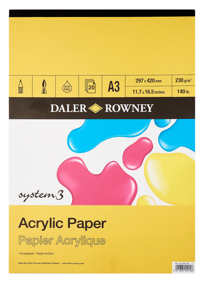 Daler Rowney System 3 Acrylic Pad A3 - Al Masam Stationery LLC