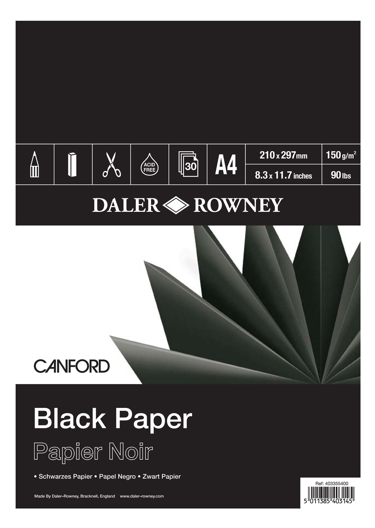 Daler Rowney Canford Black Pad A4 - Al Masam Stationery LLC Main image