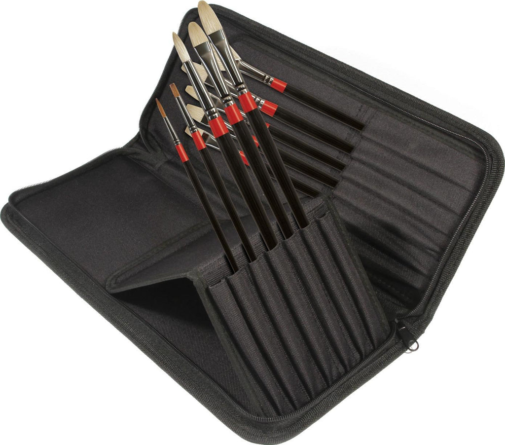 Brush Georgian Fine Art Zip Case 10 Brush Long Handle - Al Masam Stationery LLC