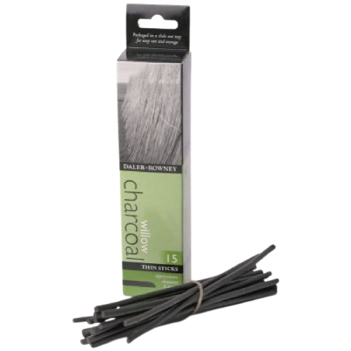 Daler Rowney 15 Willow Charcoal thin 3mm - Al Masam Stationery LLC Main image