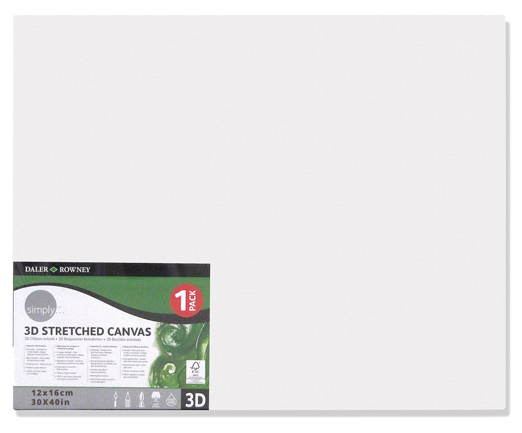 Daler Rowney 3D Stretched Canvas 30*40cm/12*16" - Al Masam Stationery LLC Main image