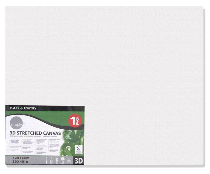 Daler Rowney 3D Stretched Canvas 30*40cm/12*16" - Al Masam Stationery LLC