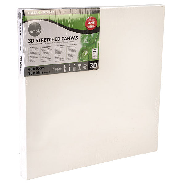 Daler Rowney 3D Stretched Canvas 40*40cm/16*16" - Al Masam Stationery LLC Main image