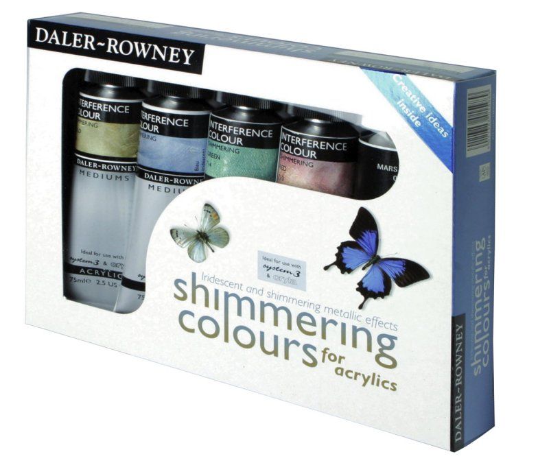 Daler Rowney Acrylic Mediums - Shimmering Colours (5x75ml) - Al Masam Stationery LLC Main image