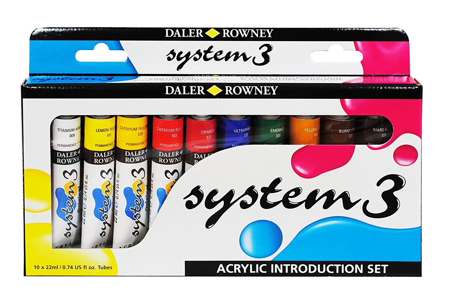 Daler Rowney Acrylic System 3 Original Set Introduction 10 x 22ml - Al Masam Stationery LLC Main image