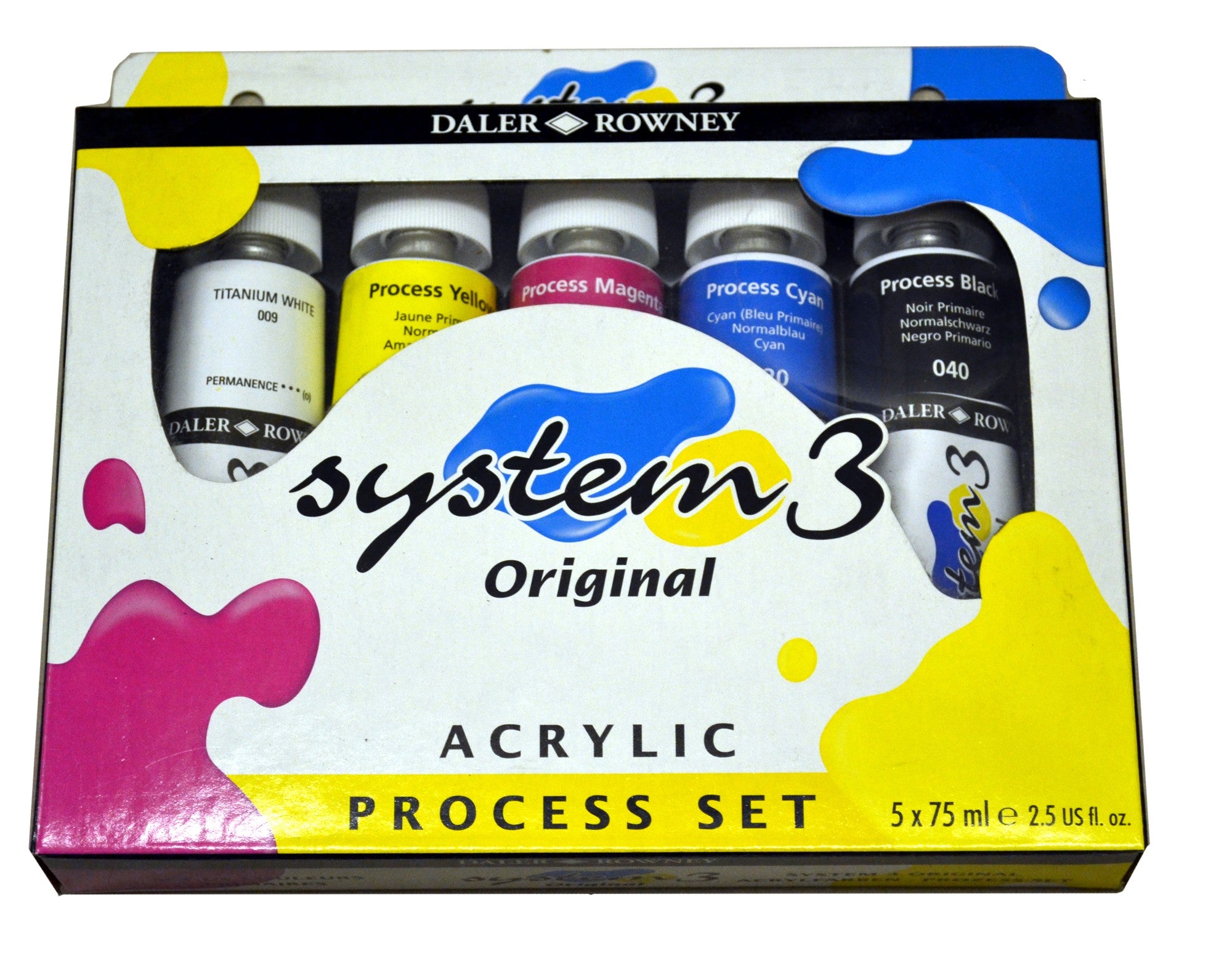Daler Rowney Acrylic System 3 Original Set Process 5 x 75ml - Al Masam Stationery LLC Main image