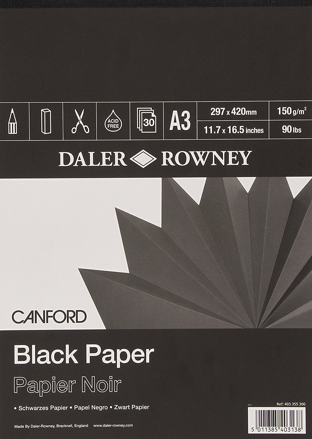 Daler Rowney Canford Black Pad A3 - Al Masam Stationery LLC Main image