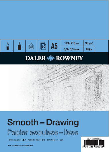 Daler Rowney Drawing Pads Smooth A5 - Al Masam Stationery LLC Main image