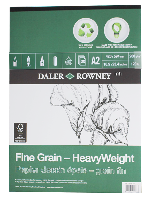 Daler Rowney Eco Paper Heavyweight Pad Fine Grain A2 - Al Masam Stationery LLC Main image