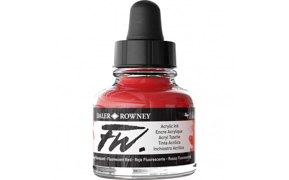 Daler-Rowney FW Ink 29.5ml Fluorescent RED - Al Masam Stationery LLC Main image