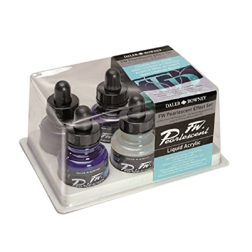 Daler Rowney FW Ink Pearlescent Effect Set 6 X 29.5 ML - Al Masam Stationery LLC Main image
