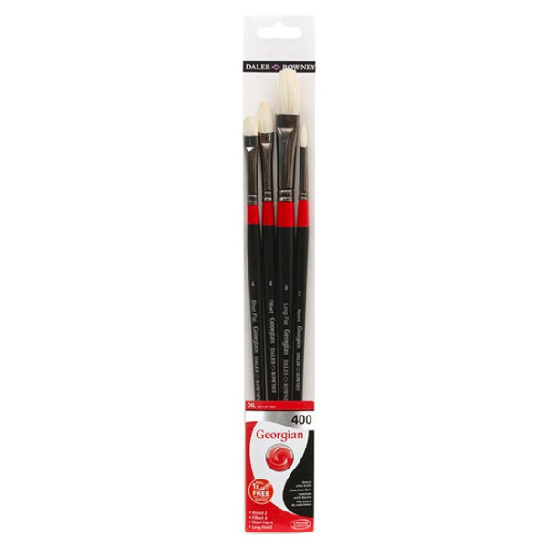 Daler Rowney Georgian LH WALLET 400 4 BRUSH SET - Al Masam Stationery LLC Main image