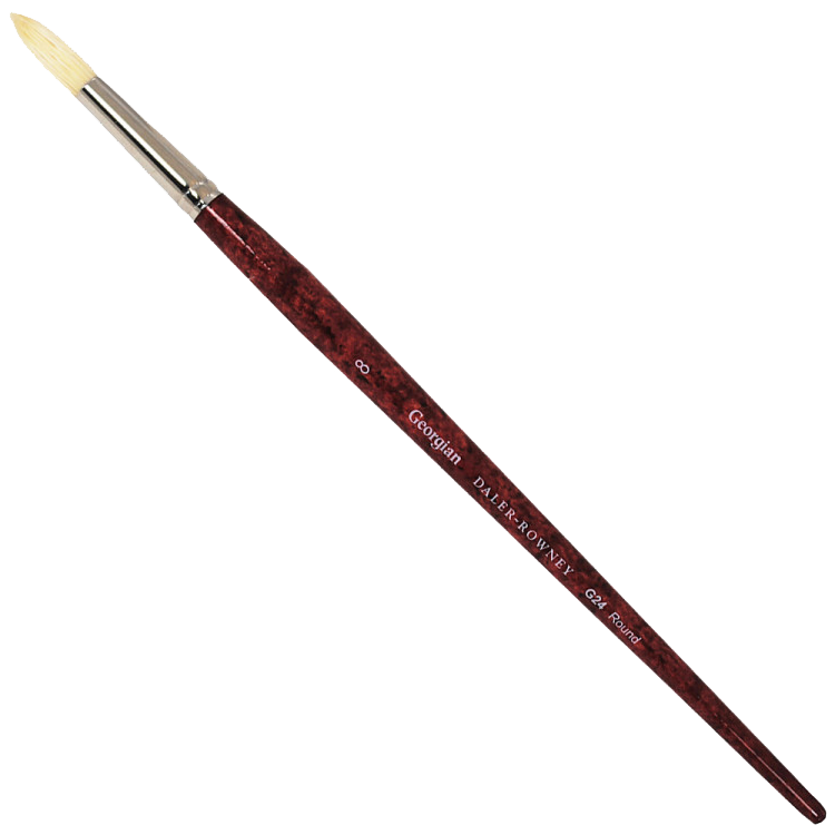 Daler Rowney Georgian Oil Brushes Series G24 Round No. 8 - Al Masam Stationery LLC Main image