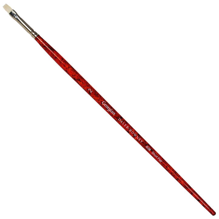 Daler Rowney Georgian Oil Brushes Series G36 Short Flat No. 2 - Al Masam Stationery LLC Main image