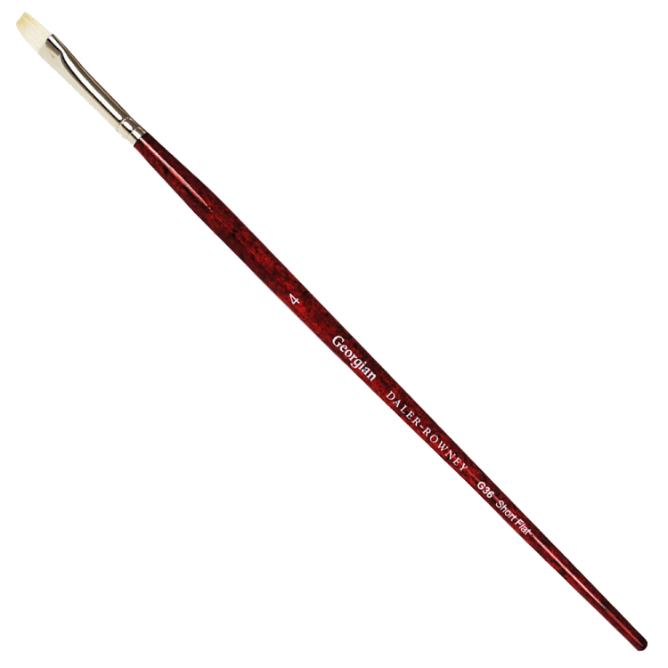 Daler Rowney Georgian Oil Brushes Series G36 Short Flat No. 4 - Al Masam Stationery LLC Main image