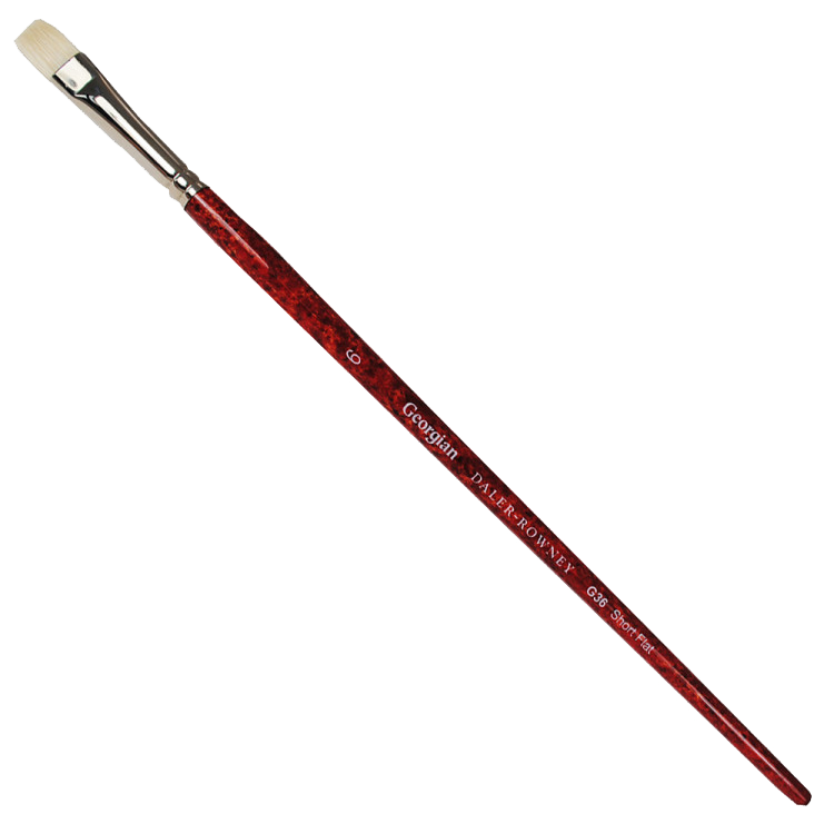 Daler Rowney Georgian Oil Brushes Series G36 Short Flat No. 6 - Al Masam Stationery LLC Main image