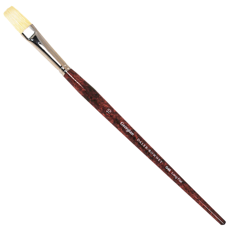 Daler Rowney Georgian Oil Brushes Series G48 Long Flat No. 10 - Al Masam Stationery LLC Main image