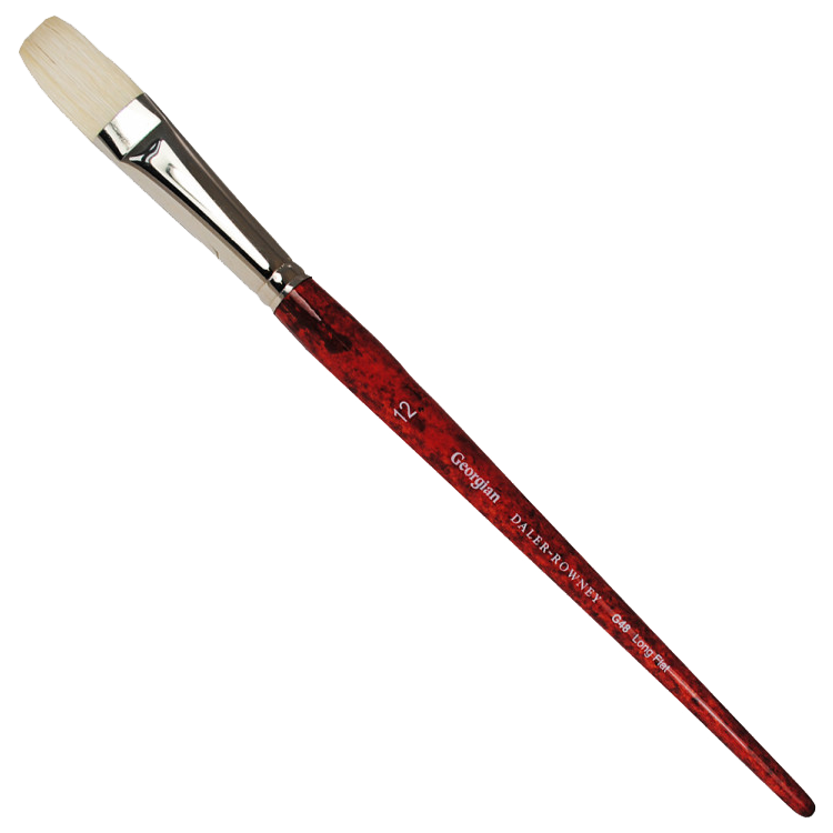 Daler Rowney Georgian Oil Brushes Series G48 Long Flat No. 12 - Al Masam Stationery LLC Main image