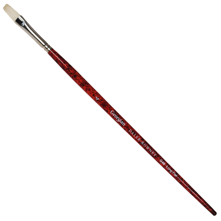 Daler Rowney Georgian Oil Brushes Series G48 Long Flat No. 4 - Al Masam Stationery LLC Main image