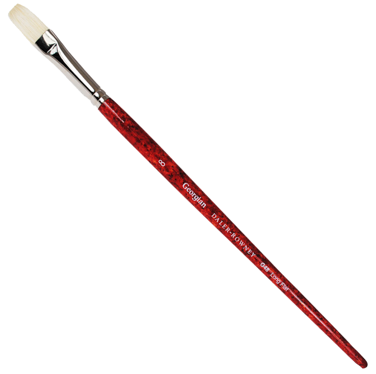 Daler Rowney Georgian Oil Brushes Series G48 Long Flat No. 8 - Al Masam Stationery LLC Main image