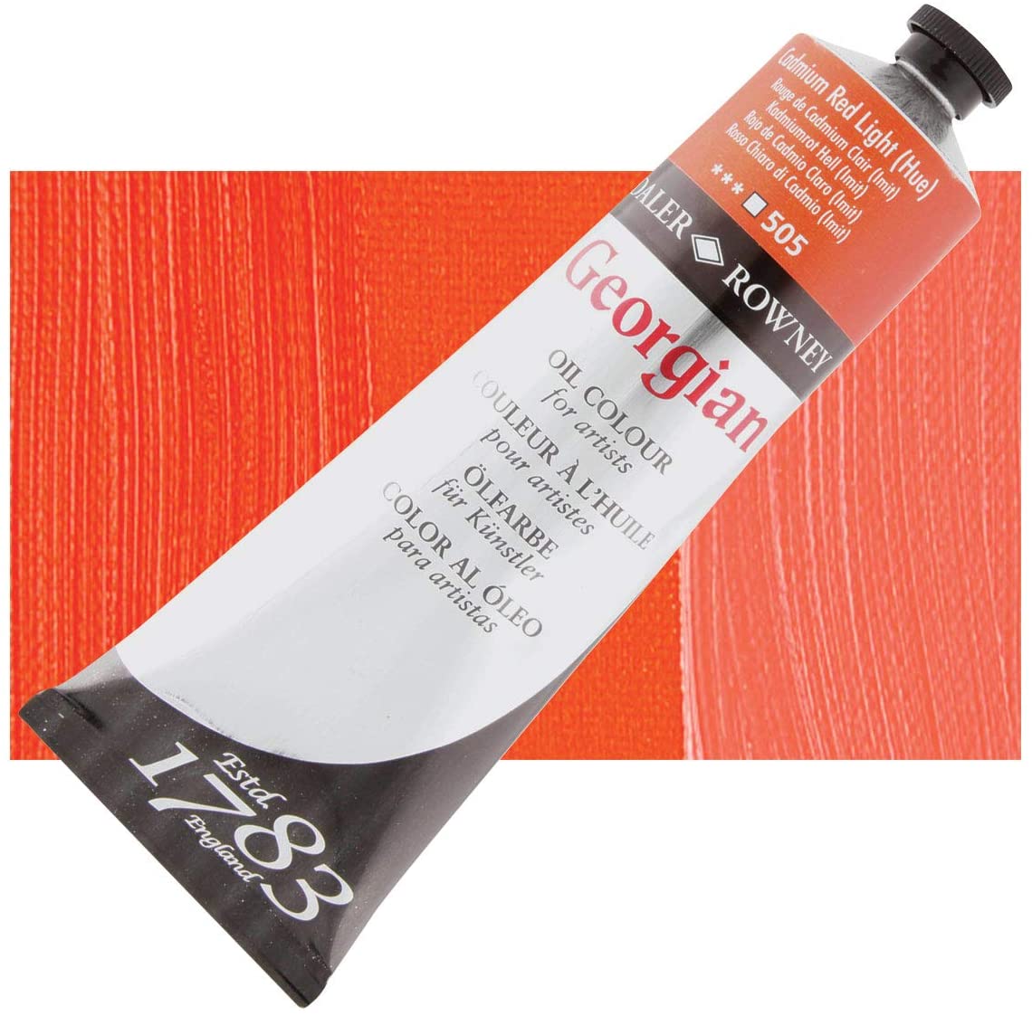 Daler-Rowney Georgian Oil Colours cadmium red light 225 ml - Al Masam Stationery LLC Main image