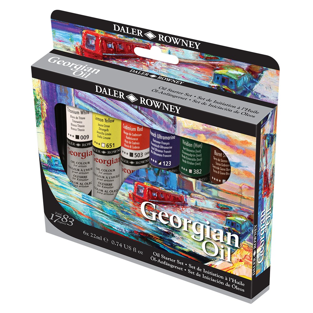DALER ROWNEY : GEORGIAN OIL PAINT : STARTER SET : 22ML : SET OF 6 - Al Masam Stationery LLC Main image