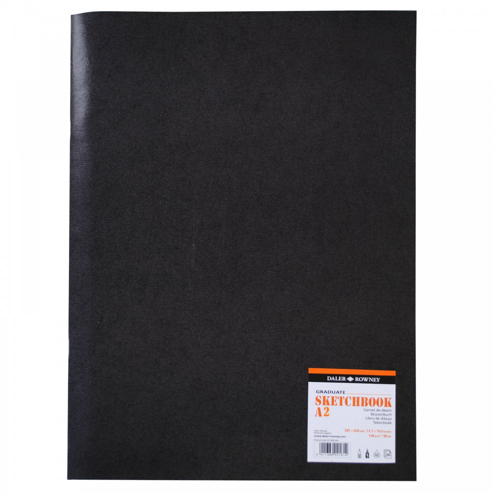 Daler Rowney Gloss Soft Cover Stapled Sketchbook Graduate 40sht 140g/m2 A2 - Al Masam Stationery LLC Main image