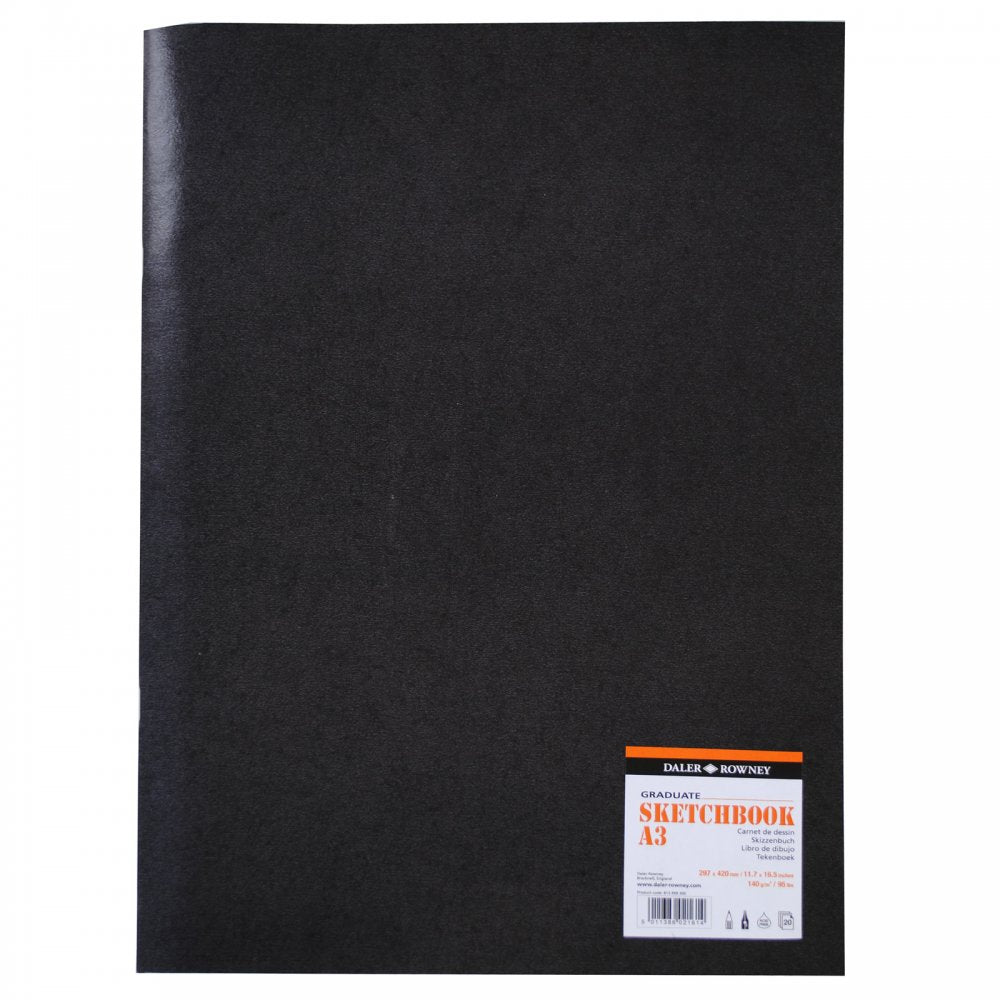 Daler Rowney Gloss Soft Cover Stapled Sketchbook Graduate 40sht 140g/m2 A3 - Al Masam Stationery LLC Main image